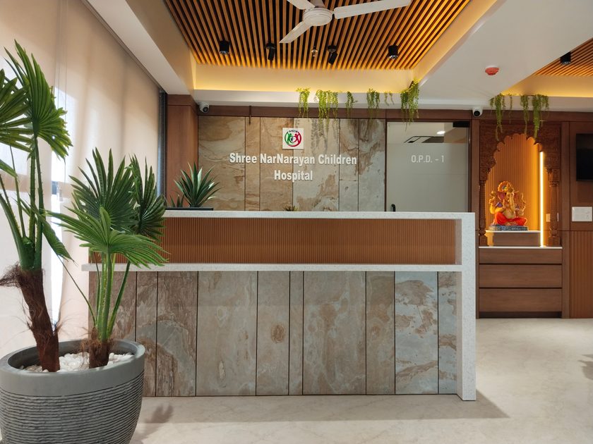Front reception at Shree NarNarayan Children Hospital
